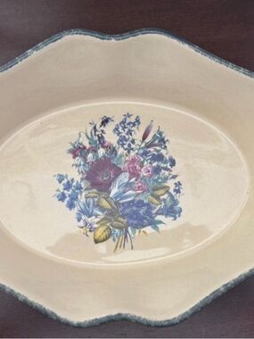 Home & Garden Party Decorative Stoneware Serving Plate Floral Wildflower Motif